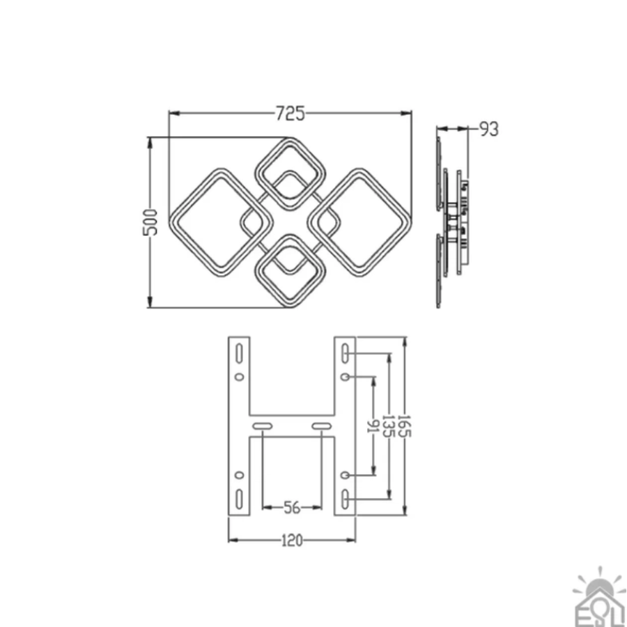 Управляемая светодиодная люстра 10405 OVAL ICE RGB 75W 5S-APP-725x500x93-BLACK/CLEAR-220-IP20 - фото 8
