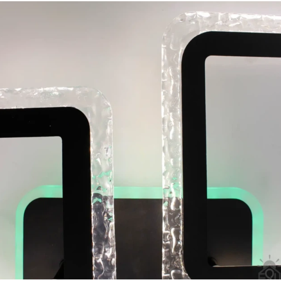 Управляемая светодиодная люстра 10405 OVAL ICE RGB 75W 5S-APP-725x500x93-BLACK/CLEAR-220-IP20 - фото 5