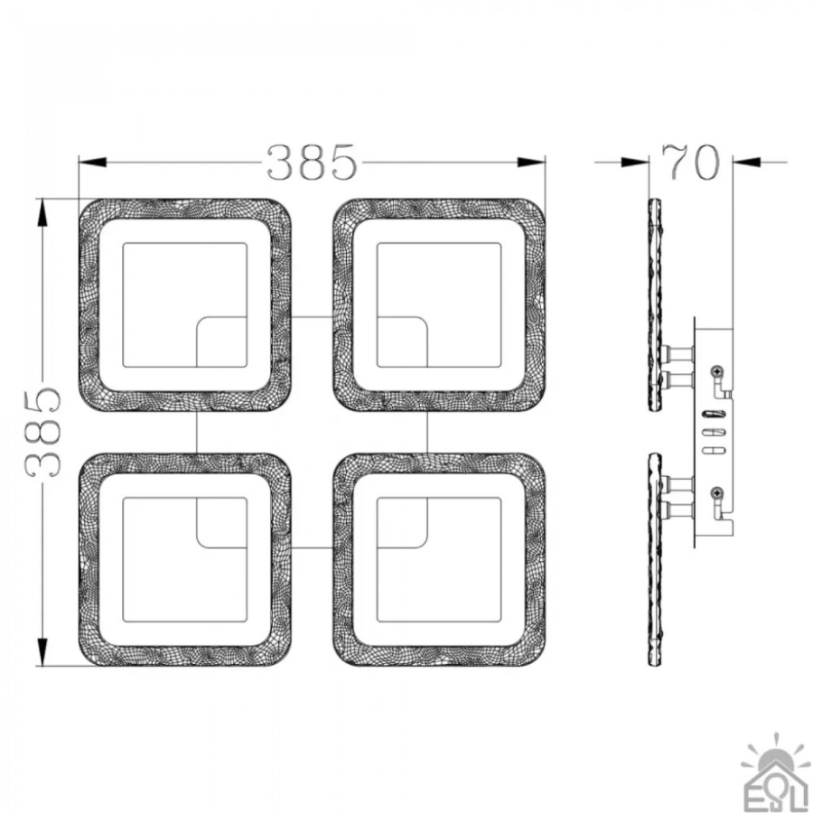 Управляемая светодиодная люстра 10415 ROOM ICE RGB 70W 4S-APP-385x385x75-WHITE-220-IP20 - фото 6