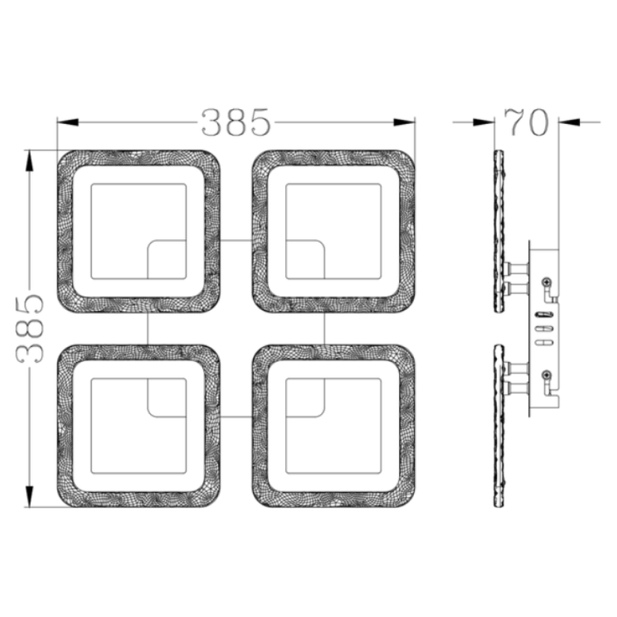 Управляемая светодиодная люстра 10416 ROOM ICE RGB 70W 4S-APP-385x385x75-BLACK-220-IP20 - фото 6