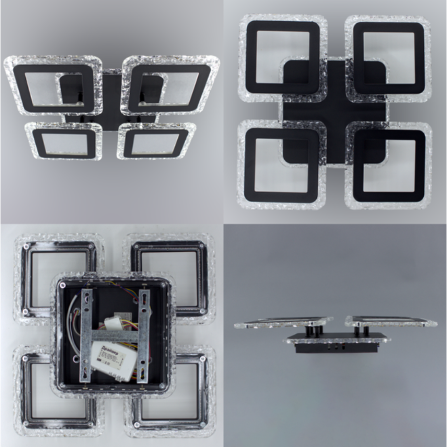 Управляемая светодиодная люстра 10416 ROOM ICE RGB 70W 4S-APP-385x385x75-BLACK-220-IP20 - фото 2