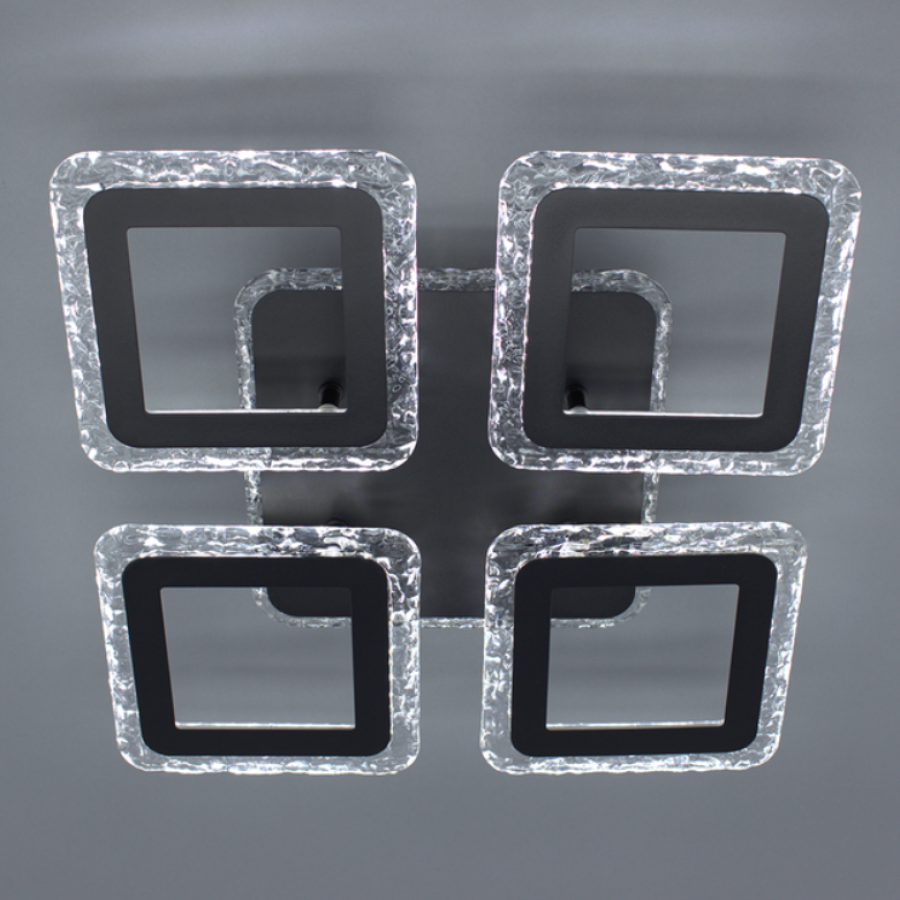 Управляемая светодиодная люстра 10416 ROOM ICE RGB 70W 4S-APP-385x385x75-BLACK-220-IP20 - фото 1