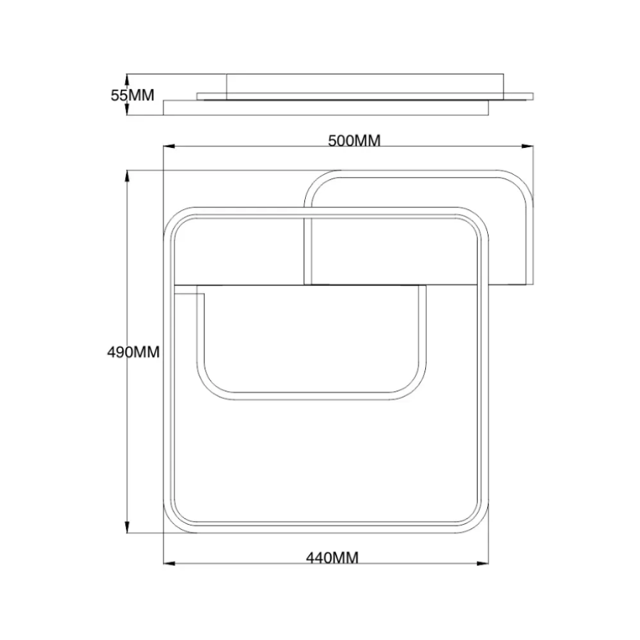Управляемая светодиодная люстра 10434 CODE 70W 3S-500x490x55-WHITE/BLECK-220-IP20 - фото 7