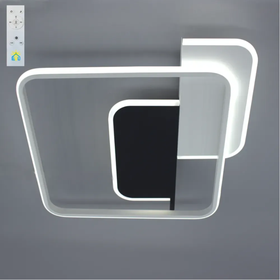 Управляемая светодиодная люстра 10434 CODE 70W 3S-500x490x55-WHITE/BLECK-220-IP20 - фото 1