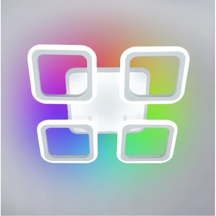 Управляемая светодиодная люстра 10472 ROOM RGB 70W 4S-APP-385x385x75-WHITE-220-IP20 - фото 1