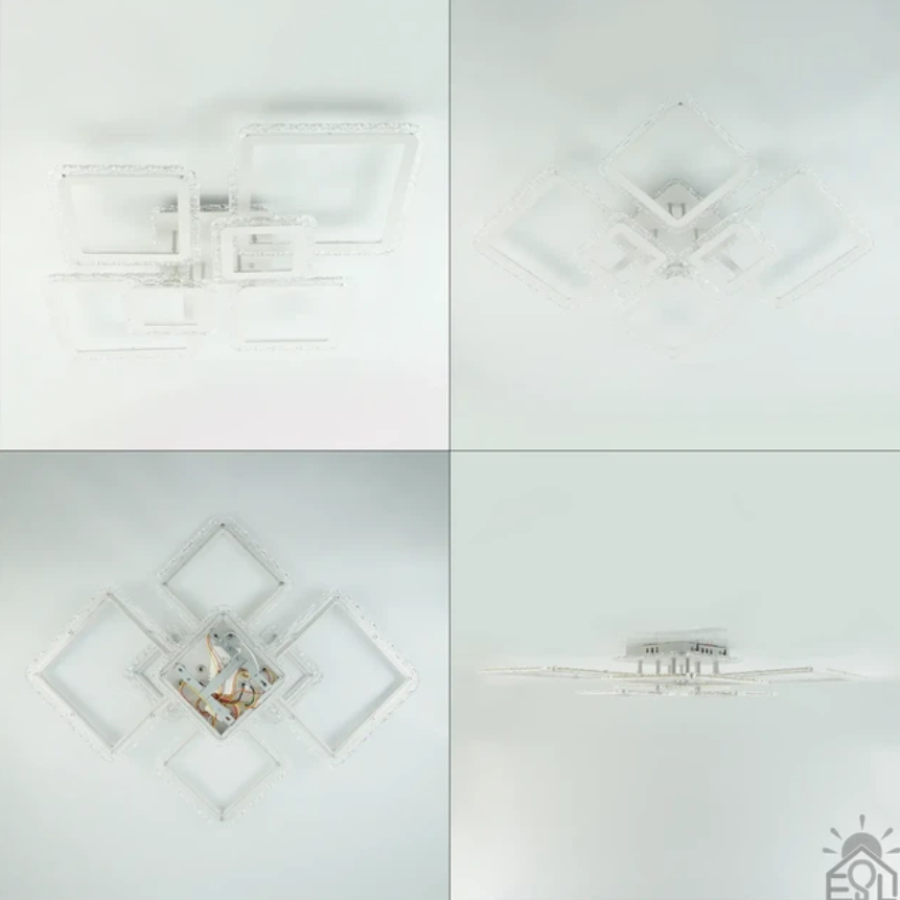 Управляемая светодиодная люстра 10482 OVAL ICE RGB 120W 7S-SMART-960x750x110-WHITE-220-IP20 - фото 5