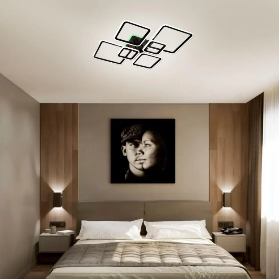 Управляемая светодиодная люстра 10483 OVAL RGB 120W 7S-SMART-960x750x110-BLACK-220-IP20 - фото 6