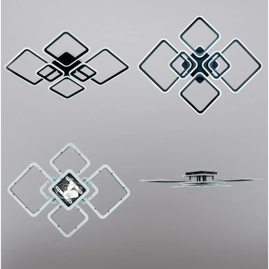 Управляемая светодиодная люстра 10483 OVAL RGB 120W 7S-SMART-960x750x110-BLACK-220-IP20 - фото 4