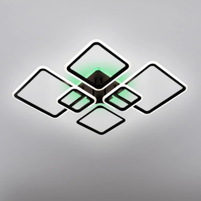 Управляемая светодиодная люстра 10483 OVAL RGB 120W 7S-SMART-960x750x110-BLACK-220-IP20