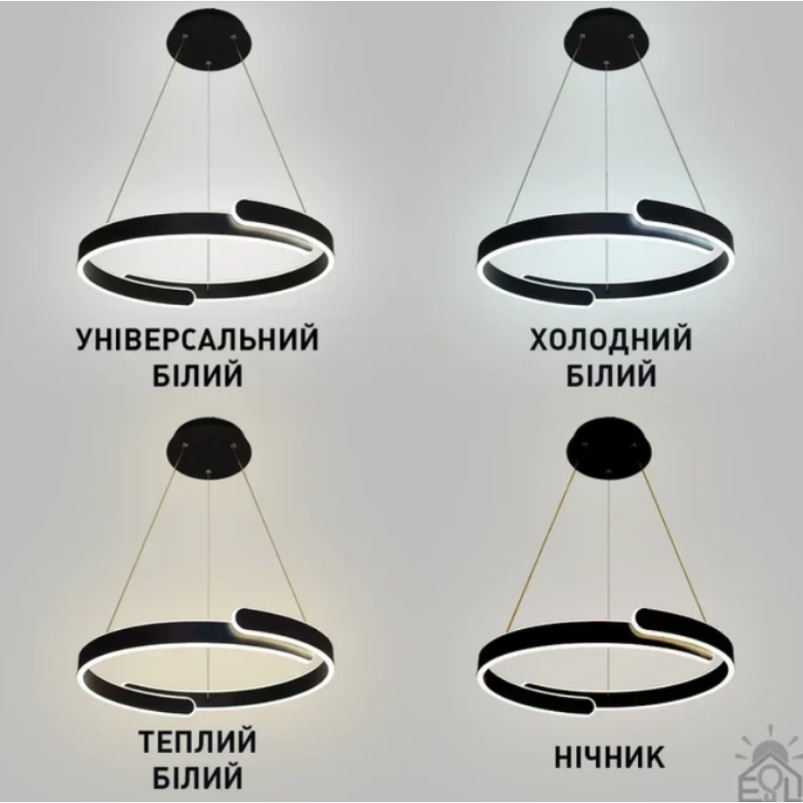 Управляемая светодиодная люстра 10540 HIPPO 90W R-SMART-500x1200-BLACK-220-IP20 - фото 3