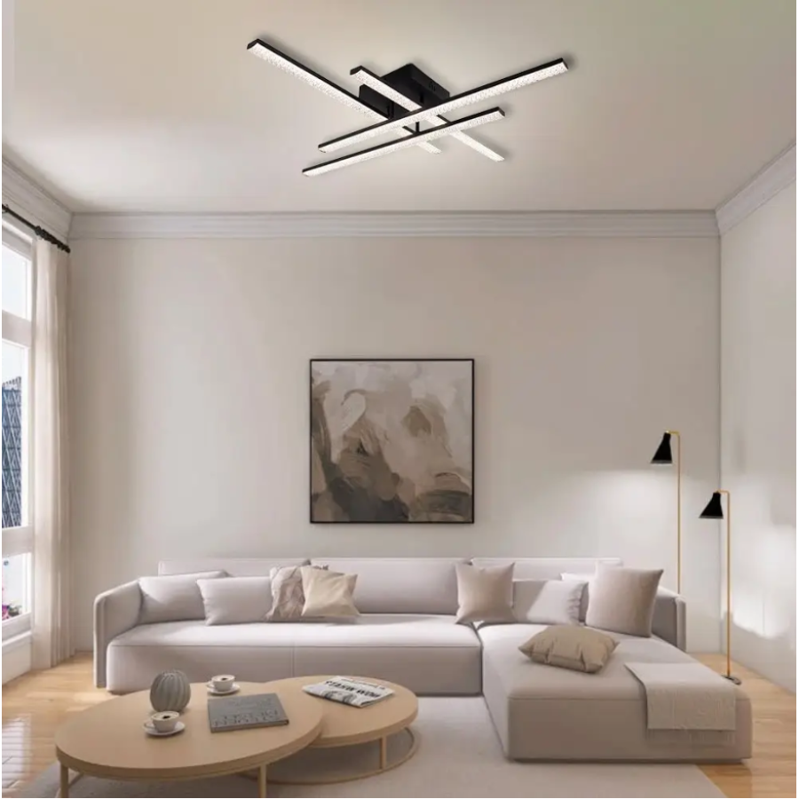 Управляемая светодиодная люстра 10548 LINE-60W-4L-SMART-810x810x125-BLACK-220-IP20 - фото 3