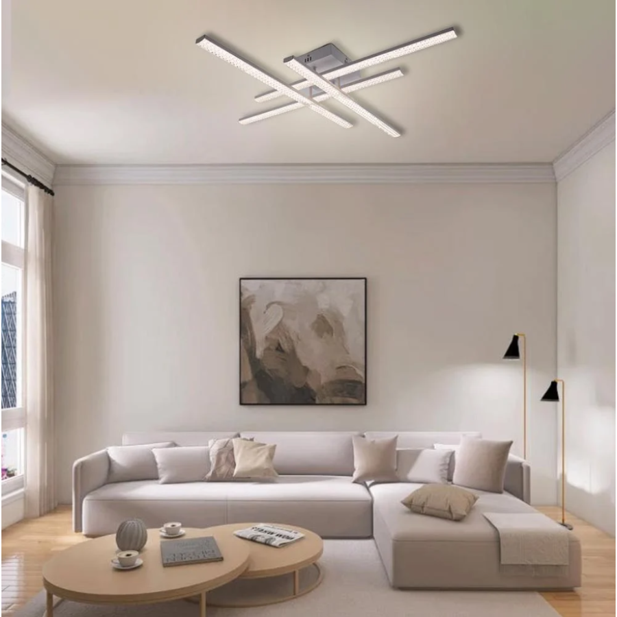 Управляемая светодиодная люстра 10549 LINE-60W-4L-SMART-810x810x125-WHITE-220-IP20 - фото 6