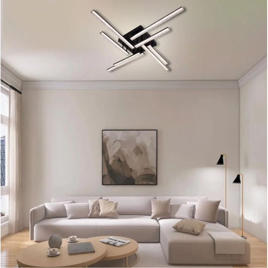 Управляемая светодиодная люстра 10550 LINE-76W-8L-SMART-955x955x125-BLACK-220-IP20 - фото 4