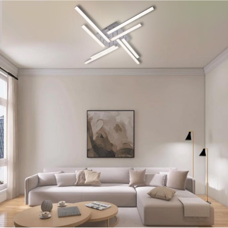 Управляемая светодиодная люстра 10551 LINE-76W-8L-SMART-955x955x125-WHITE-220-IP20 - фото 6