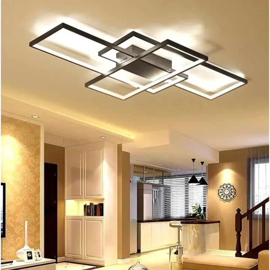 Управляемая светодиодная люстра 10553 SVEN 110W 3S SMART 900x500x80-BLACK/WHITE-220-IP20 - фото 3