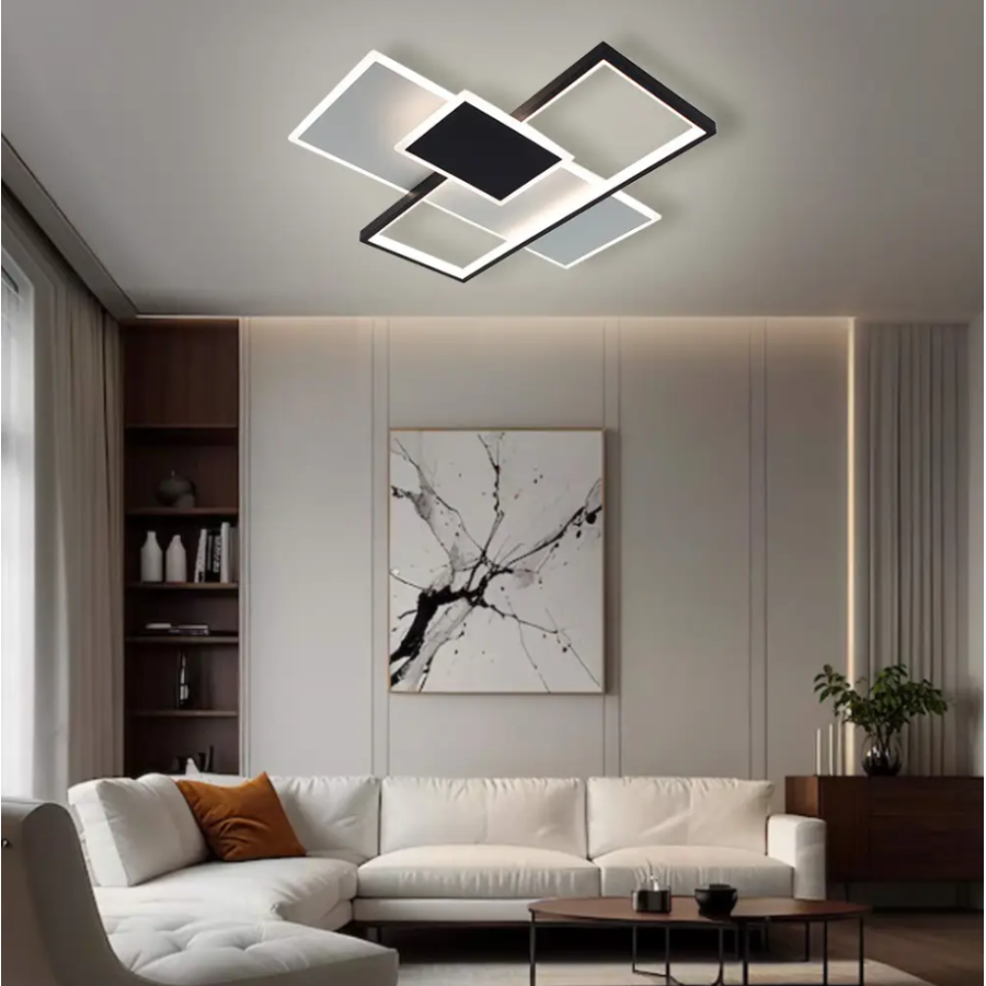 Керована світлодіодна люстра 10559 LAMPARAS 90W 3L-SMART- 510x510x58-WHITE/BLACK-220-IP20 - фото 4