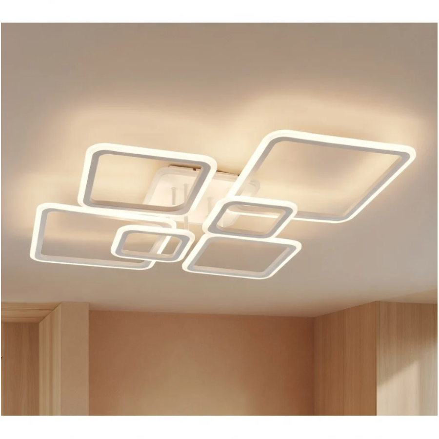 Управляемая светодиодная люстра 10579 OVAL RGB 120W 7S-SMART-960x750x110-WHITE-220-IP20 - фото 4
