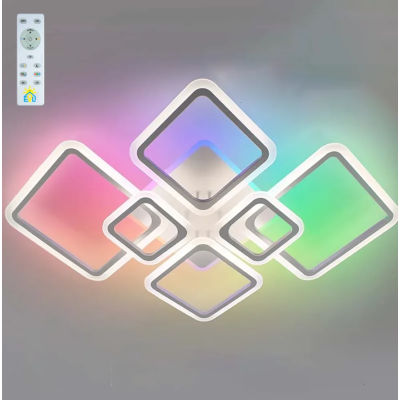 Управляемая светодиодная люстра 10579 OVAL RGB 120W 7S-SMART-960x750x110-WHITE-220-IP20