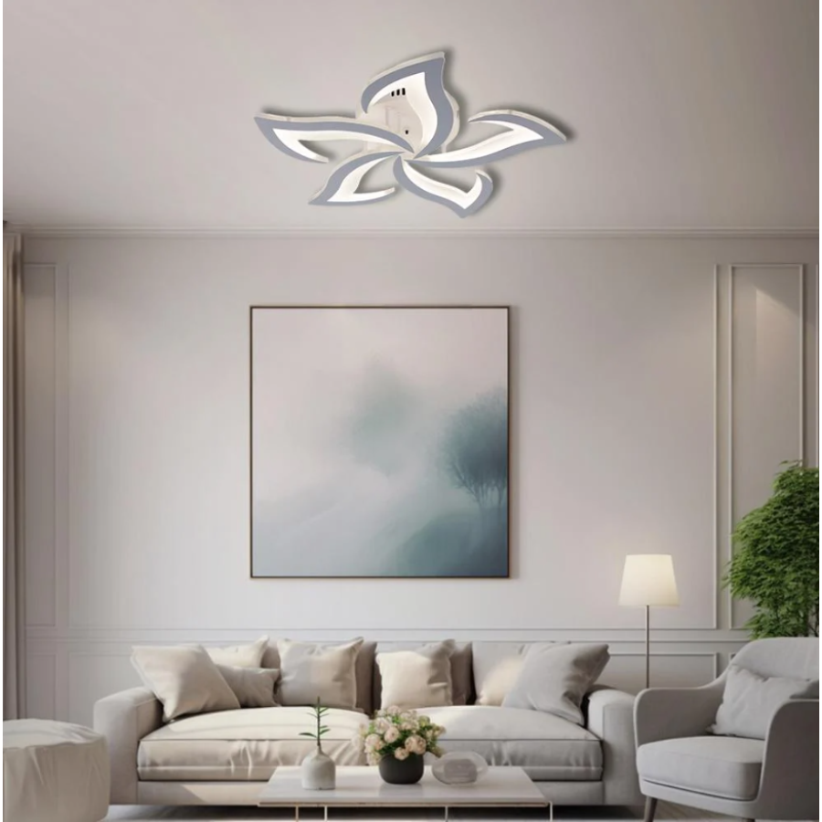 Управляемая светодиодная люстра 10595 ELLA 50W 5F 600x95-WHITE-220-IP20 - фото 4
