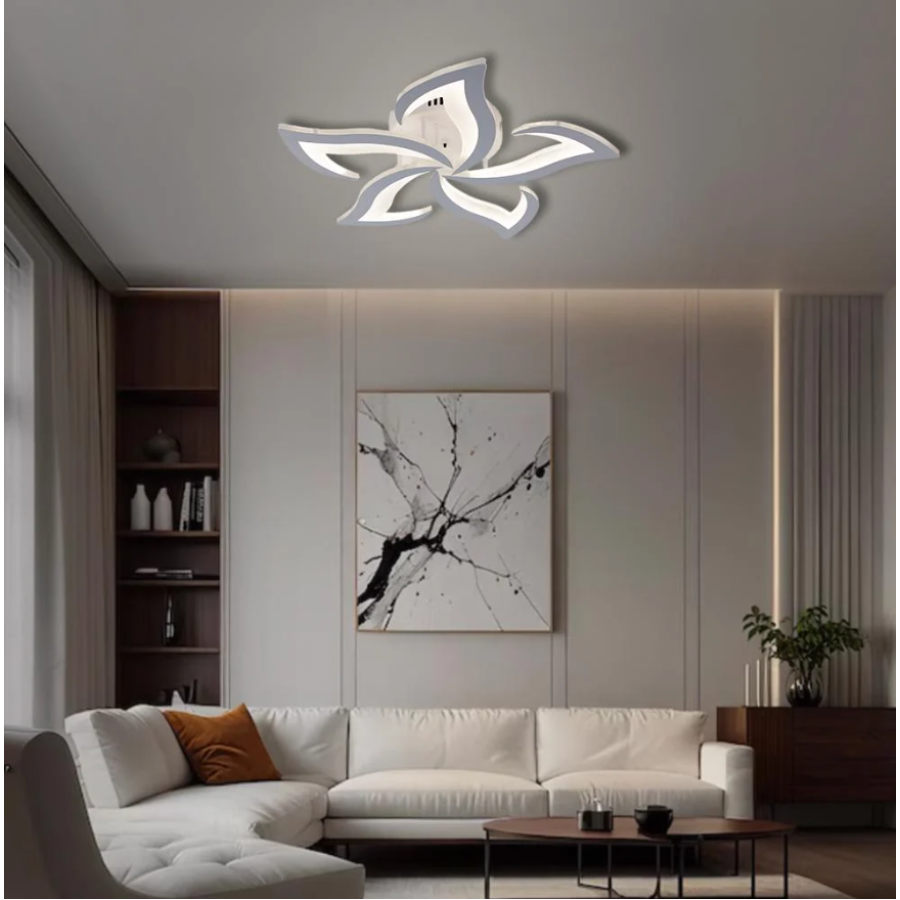 Управляемая светодиодная люстра 10595 ELLA 50W 5F 600x95-WHITE-220-IP20 - фото 7