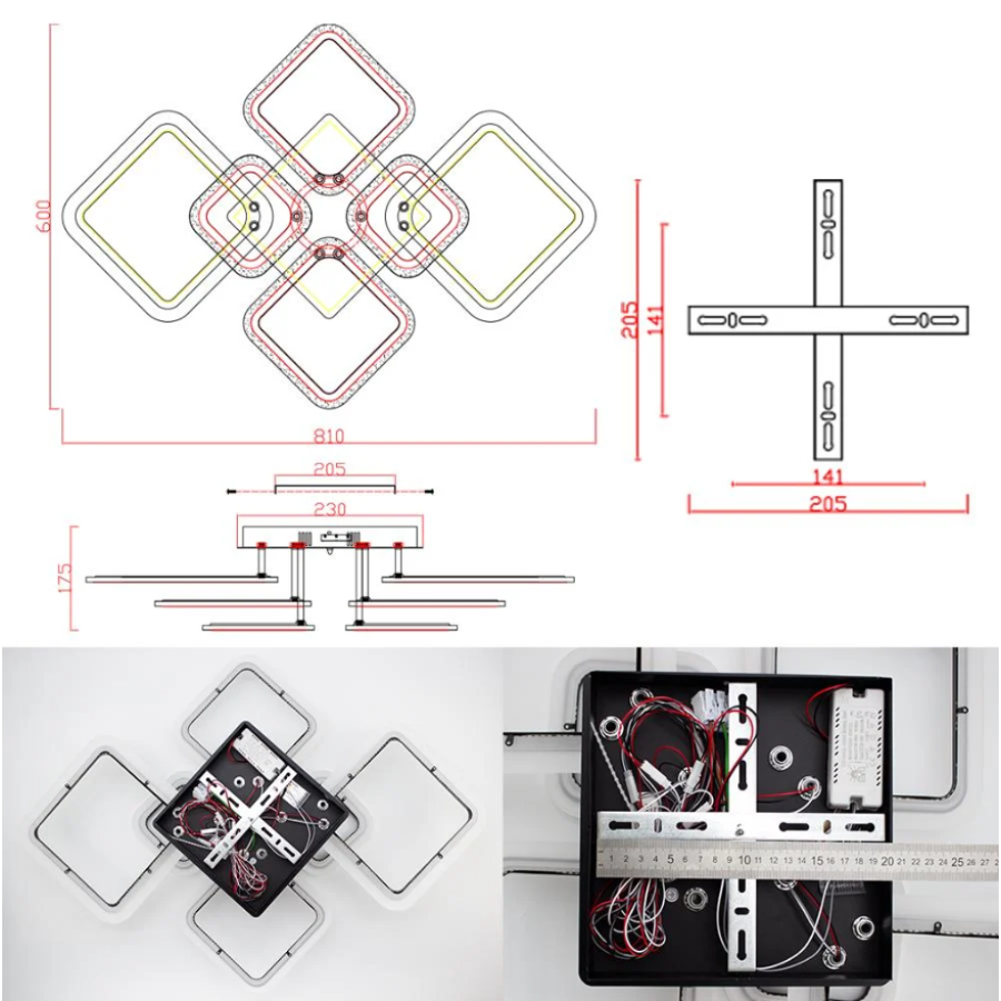 Управляемая светодиодная люстра 10596 OVAL 75W 6S 810x600x175-BLACK-220-IP20 - фото 5