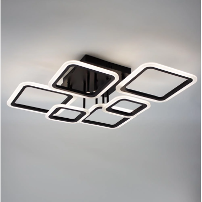 Управляемая светодиодная люстра 10596 OVAL 75W 6S 810x600x175-BLACK-220-IP20