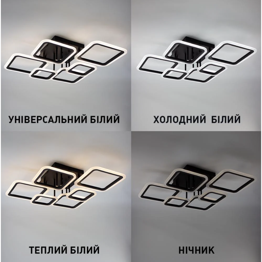 Управляемая светодиодная люстра 10596 OVAL 75W 6S 810x600x175-BLACK-220-IP20 - фото 7