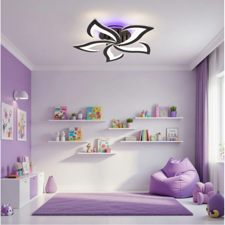 Управляемая светодиодная люстра 10614 ELLA RGB 5F 42+10W RC-600x95-BLACK-230-IP20 - фото 10