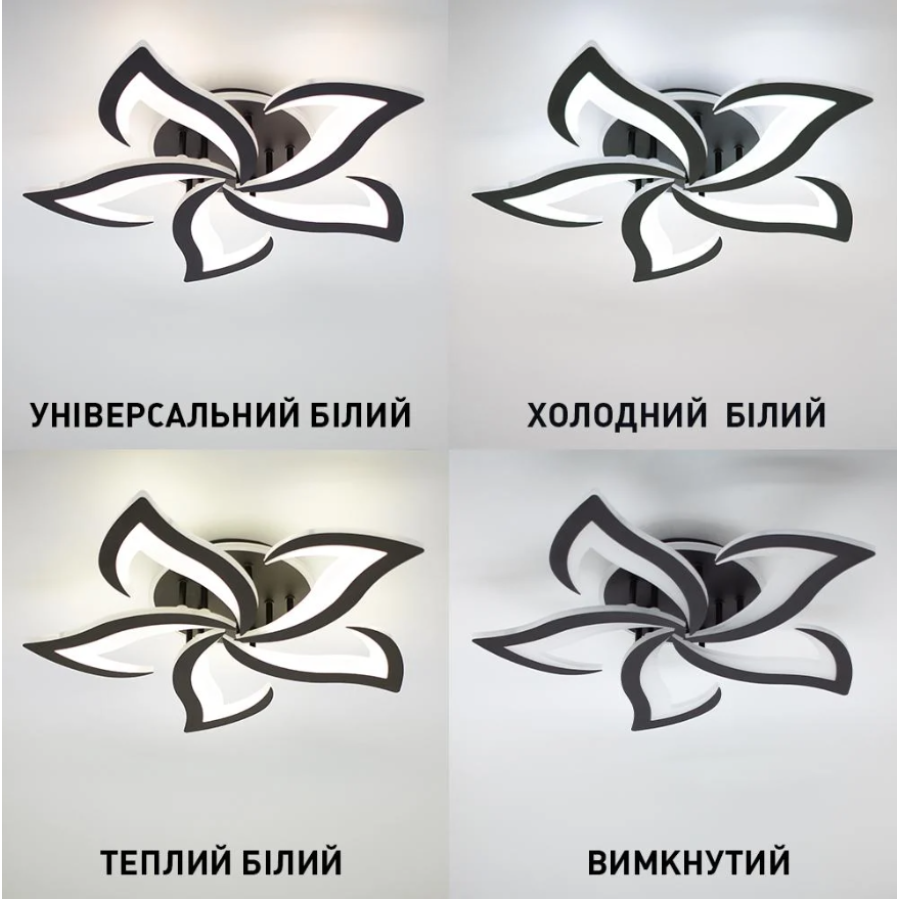 Управляемая светодиодная люстра 10614 ELLA RGB 5F 42+10W RC-600x95-BLACK-230-IP20 - фото 4