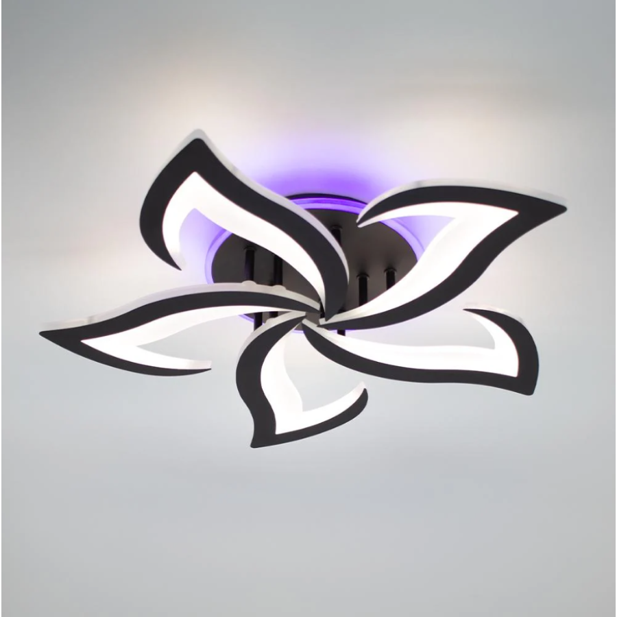 Управляемая светодиодная люстра 10614 ELLA RGB 5F 42+10W RC-600x95-BLACK-230-IP20 - фото 1