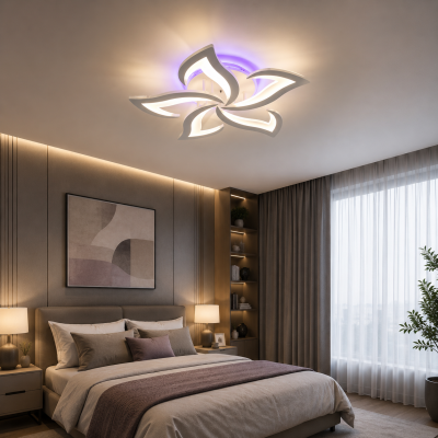 Управляемая светодиодная люстра 10615 ELLA RGB 5F 42+10W RC-600x95-WHITE-230-IP20
