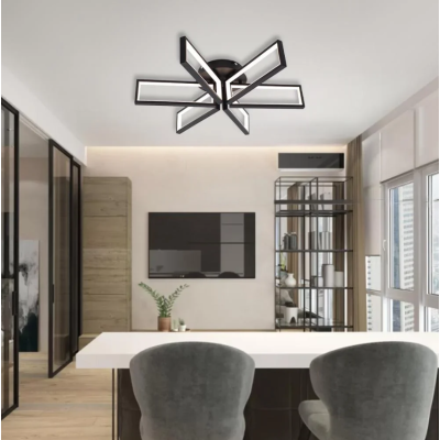 Управляемая светодиодная люстра 10619 MADERA 115W 6S SMART 650x150 BLACK-230-IP20