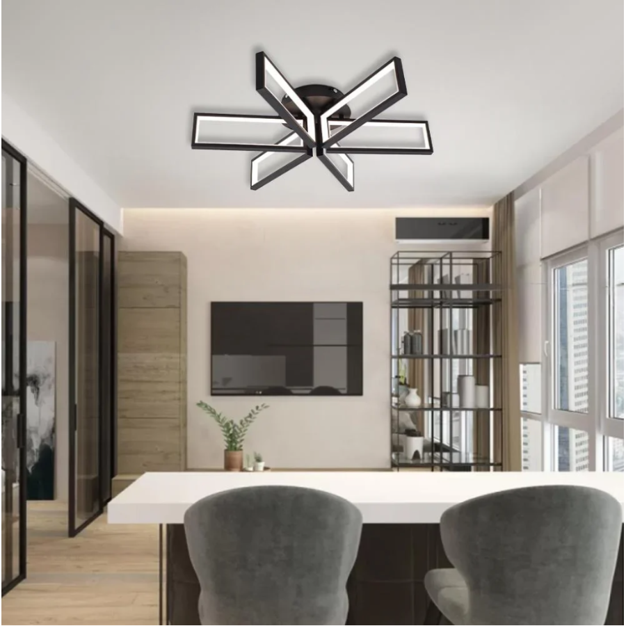 Управляемая светодиодная люстра 10619 MADERA 115W 6S SMART 650x150 BLACK-230-IP20 - фото 2