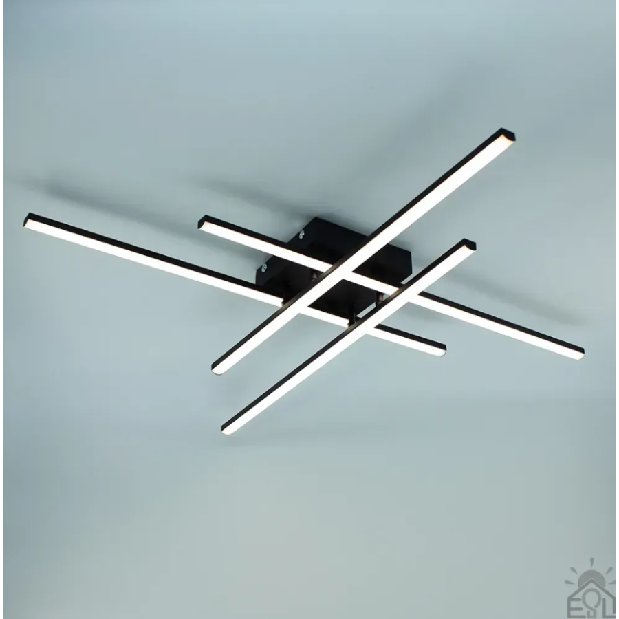 Управляемая светодиодная люстра 10629 LINE 70W 4L-RC-850x850x90-BLACK-230-IP20 - фото 1