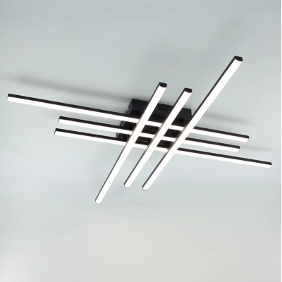 Управляемая светодиодная люстра 10630 LINE 100W 6L-RC-860x860x90-BLACK-230-IP20