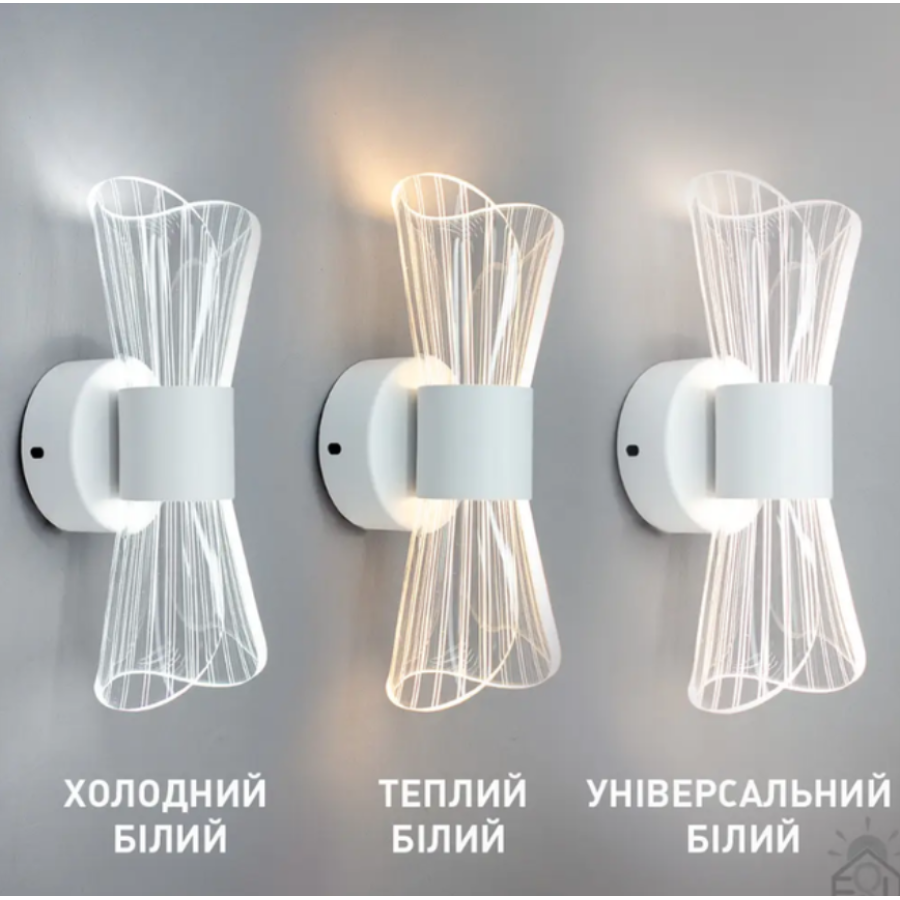 Управляемая светодиодная люстра, бра 10470 DIO 12W 2Y-ON/OFF 230x80x95-WHITE/CLEAR-220-IP20 - фото 3
