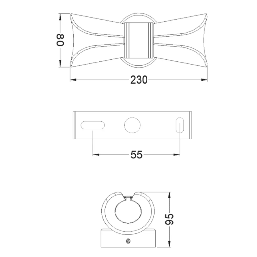 Управляемый светодиодный светильник, бра 10130 DIO 12W 2Y-ON/OFF-230х80х95-CHROME/CLEAR-220-IP20 - фото 8