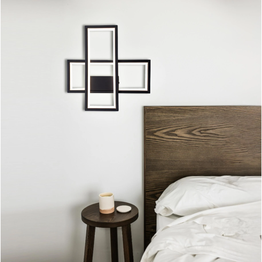 Управляемый светодиодный светильник бра 10555 SVEN 20W 2S ON/OFF 300x300x60-BLACK-220-IP20 - фото 3