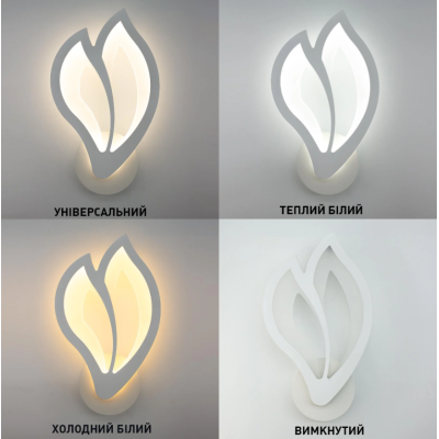 Управляемый светодиодный светильник бра 10577 ASTRA 12W ON/OFF-302x176x46-WHITE-220-IP20