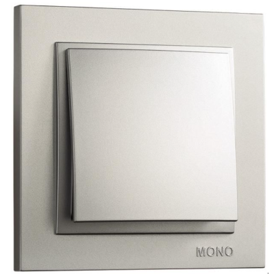 Выключатель одноклавишный Mono Electric, DESPINA (серебро)