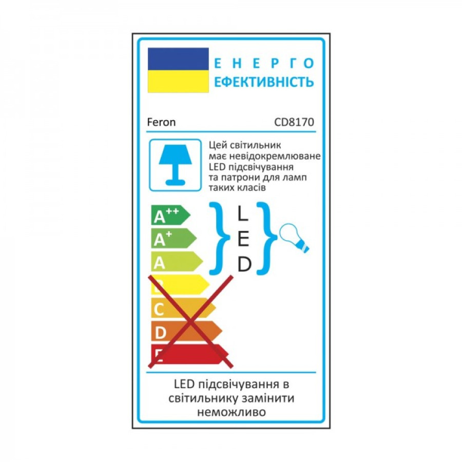 Вбудований світильник Feron CD8170 під лампу з підсвіткою хром - фото 6