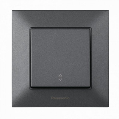 Выключатель 1-й проходной Panasonic Arkedia Slim дымчатый (WNTC00032DG-UA)