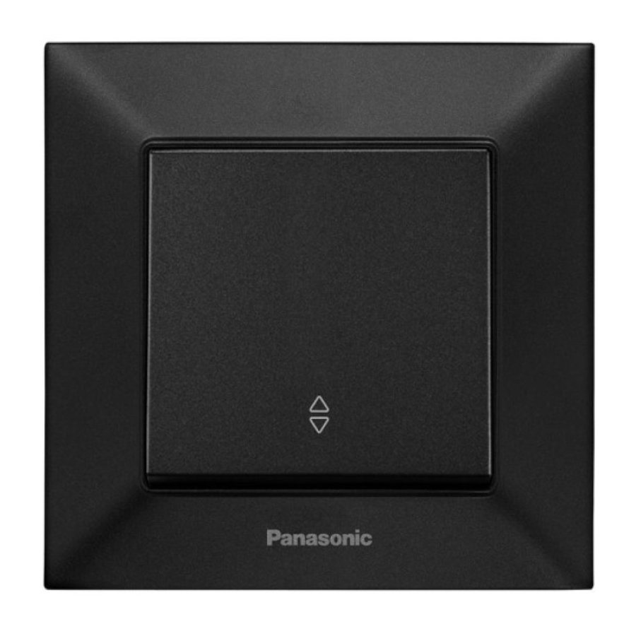 Вимикач 1-й прохідний, швидкий монтаж, чорний Panasonic Arkedia Slim WNTC01032BL-UA  - фото 1