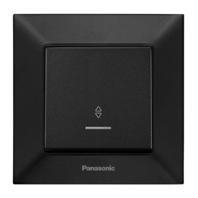 Вимикач 1-й прохідний з/п чорний Panasonic Arkedia Slim WNTC01042BL-UA 
