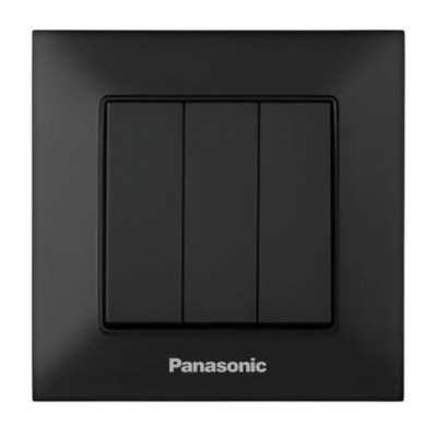 Выключатель 1-трех клавишный черный Panasonic Arkedia Slim WNTC00152BL-UA
