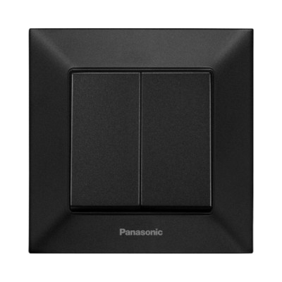 Выключатель 2-й проходной, черный Panasonic Arkedia Slim WNTC01112BL-UA