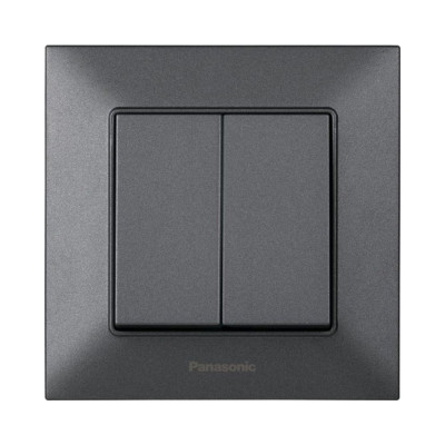 Выключатель 2-й Panasonic Arkedia Slim дымчатый (WNTC00092DG-UA)