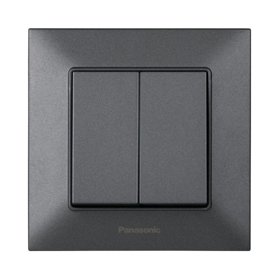 Выключатель 2-й Panasonic Arkedia Slim дымчатый (WNTC00092DG-UA) - фото 1