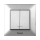 Выключатель 2-й Panasonic Arkedia Slim серебряный (WNTC00102SL-UA)