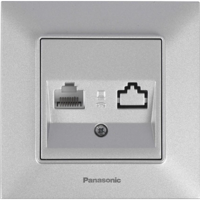 Розетка комп. RJ45 CAT5e, серебряная Panasonic Arkedia Slim (WNTC04042SL-UA)